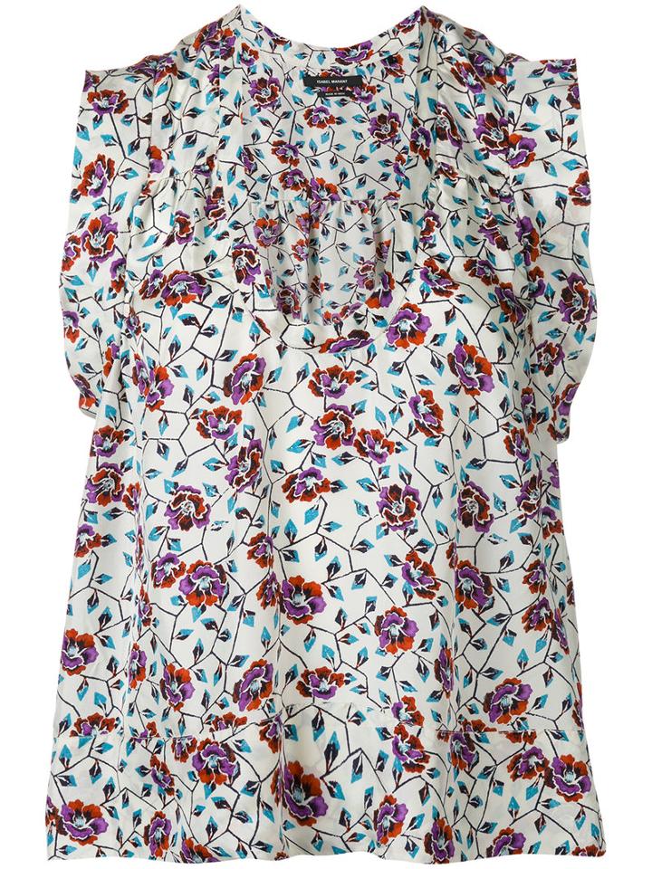 Isabel Marant - 'river' Sleeveless Blouse - Women - Silk - 42, Nude/neutrals, Silk