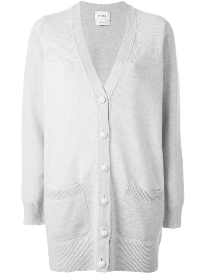 Barrie - Cashmere Long V-neck Cardigan - Women - Cashmere - L, Grey, Cashmere