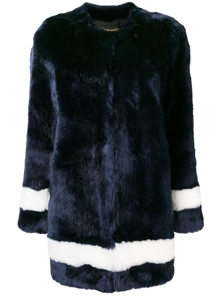 La Seine & Moi Petra Faux Fur Coat - Blue