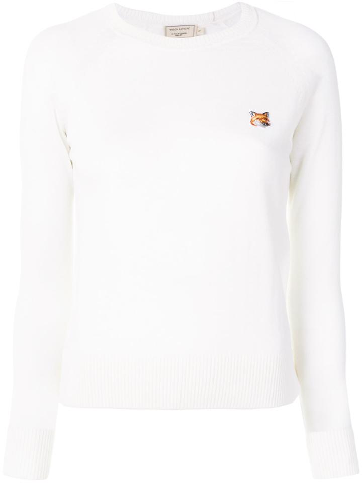 Maison Kitsuné Logo Patch Fitted Sweater - Nude & Neutrals