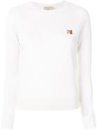 Maison Kitsuné Logo Patch Fitted Sweater - Nude & Neutrals