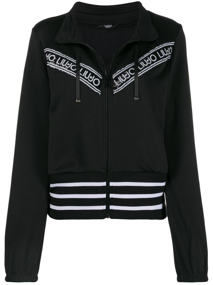 Liu Jo Logo Trim Track Jacket - Black