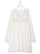 Chloé Kids Teen Flared Midi Dress - White