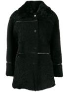 Yves Salomon Meteo Curly Shearling Coat - Black