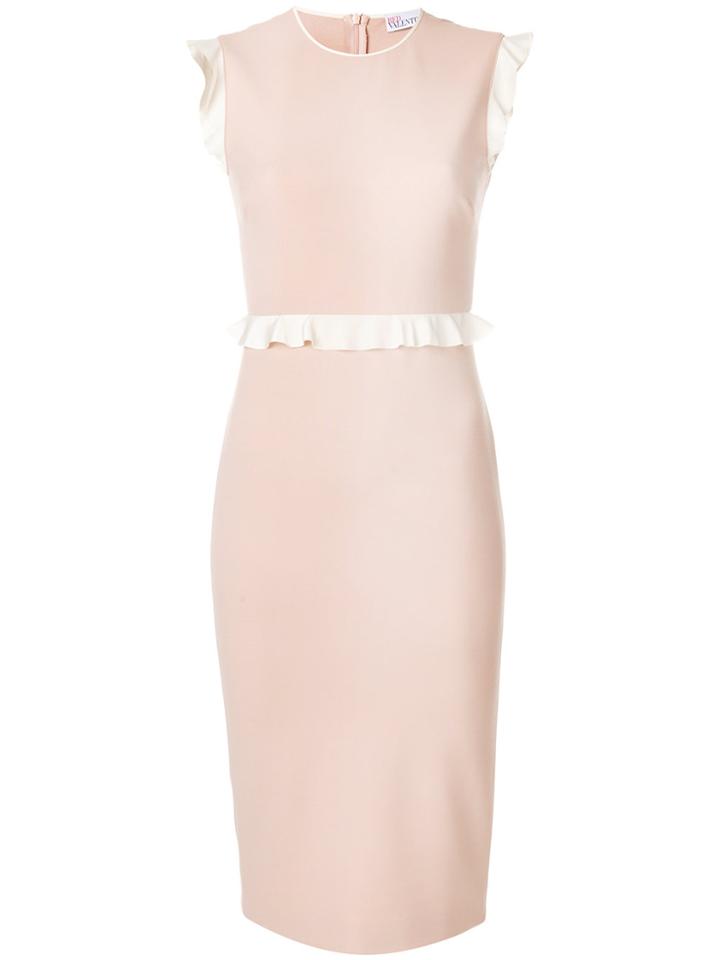 Red Valentino Frill-trim Fitted Dress - Pink & Purple