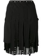 No21 Fringed Mini Skirt - Black