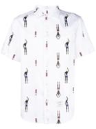 Thom Browne Swimmer Print Polo Collar Shirt - White