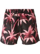 Paul Smith Palm Print Swim Shorts, Men's, Size: M, Pink/purple, Polyester/recycled Polyester