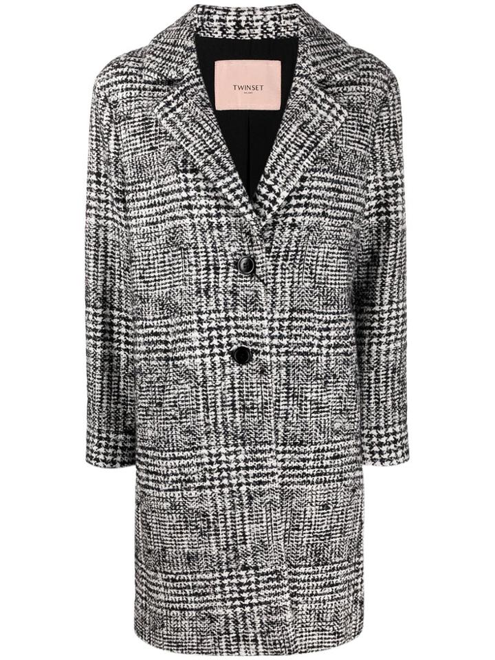 Twin-set Woven Single Breasted Coat - Black