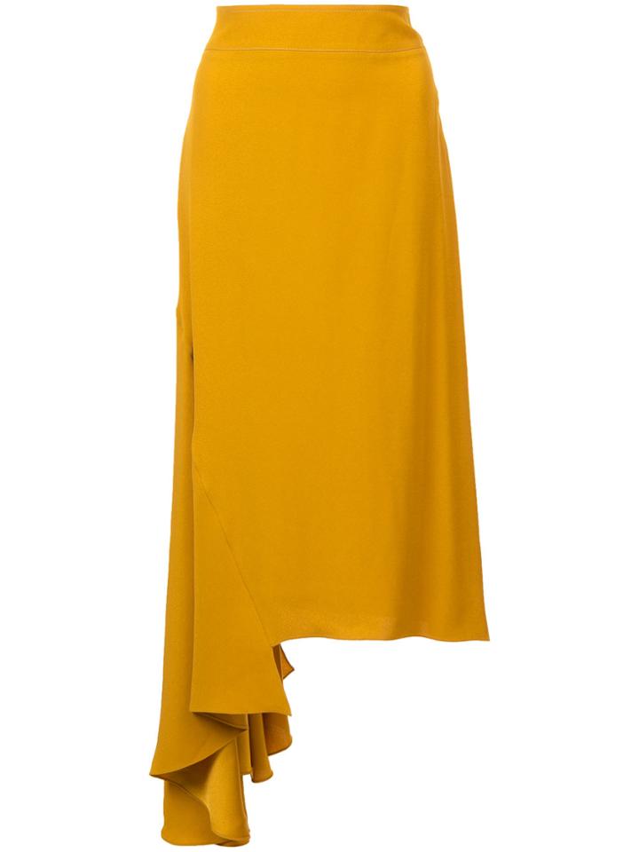Marni Asymmetric Ruffled Skirt - Yellow & Orange