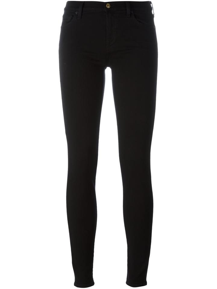 7 For All Mankind Ankle Skinny Jeans, Women's, Size: 24, Black, Modal/cotton/polyester/spandex/elastane