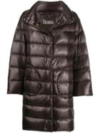 Herno Quilted High Neck Coat - Brown