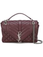 Saint Laurent Medium 'monogram' Shoulder Bag, Women's, Pink/purple