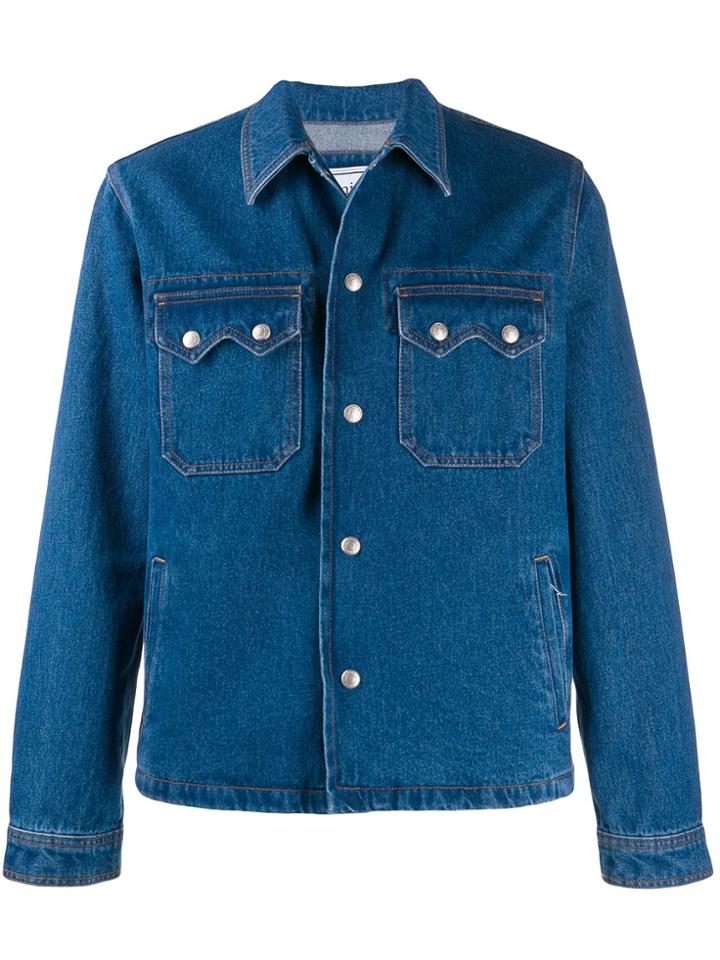 Ami Alexandre Mattiussi Denim Snap-buttoned Jacket - Blue
