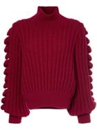 Liya Hand Knitted Turtleneck Jumper - Red