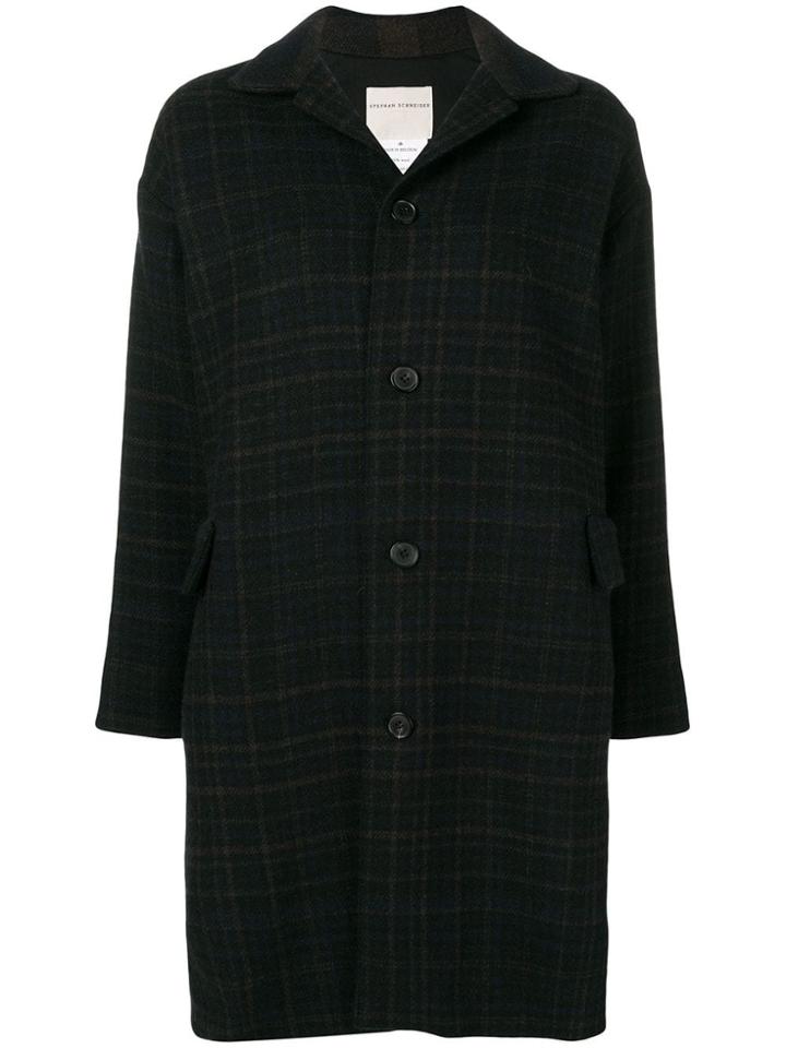 Stephan Schneider Checked Coat - Black