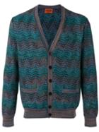Missoni - Patterned Cardigan - Men - Cotton/nylon/spandex/elastane/wool - 50, Blue, Cotton/nylon/spandex/elastane/wool