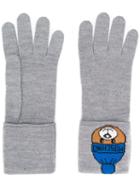 Moschino Knitted Teddy Gloves - Grey