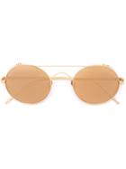 Linda Farrow Round Frame Sunglasses - Yellow & Orange