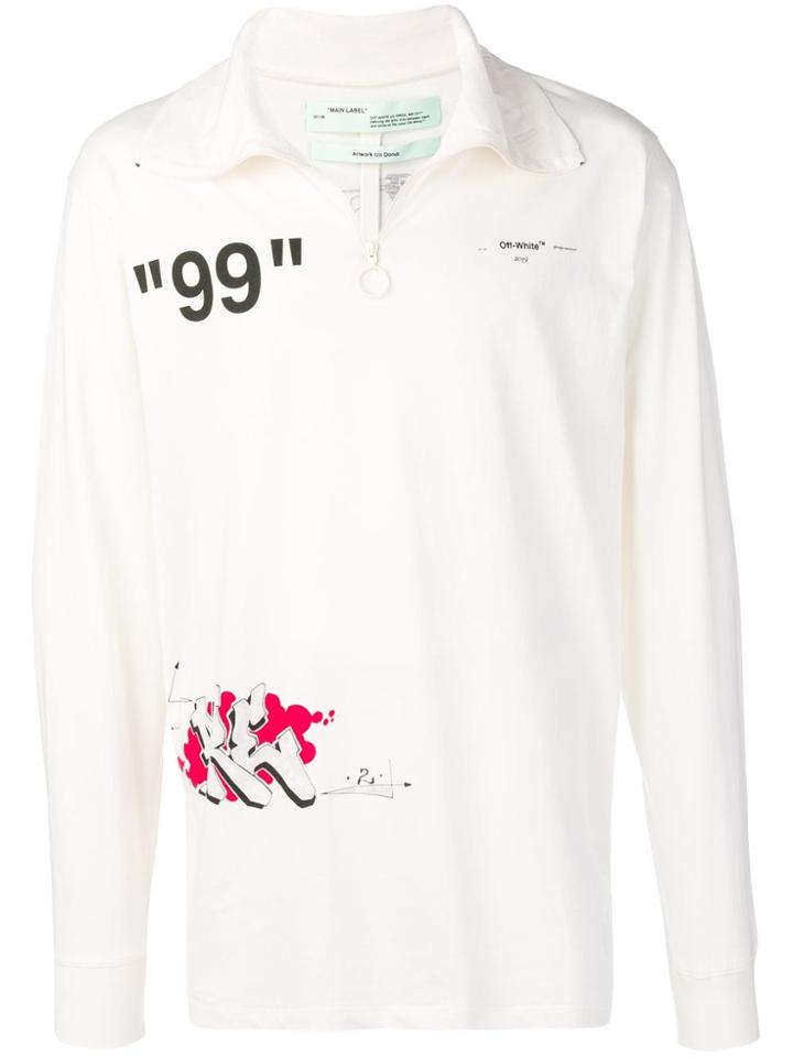 Off-white Printed Zip Front T-shirt