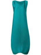 Issey Miyake - Long Pleated Dress - Women - Polyester/polyurethane - 3, Green, Polyester/polyurethane