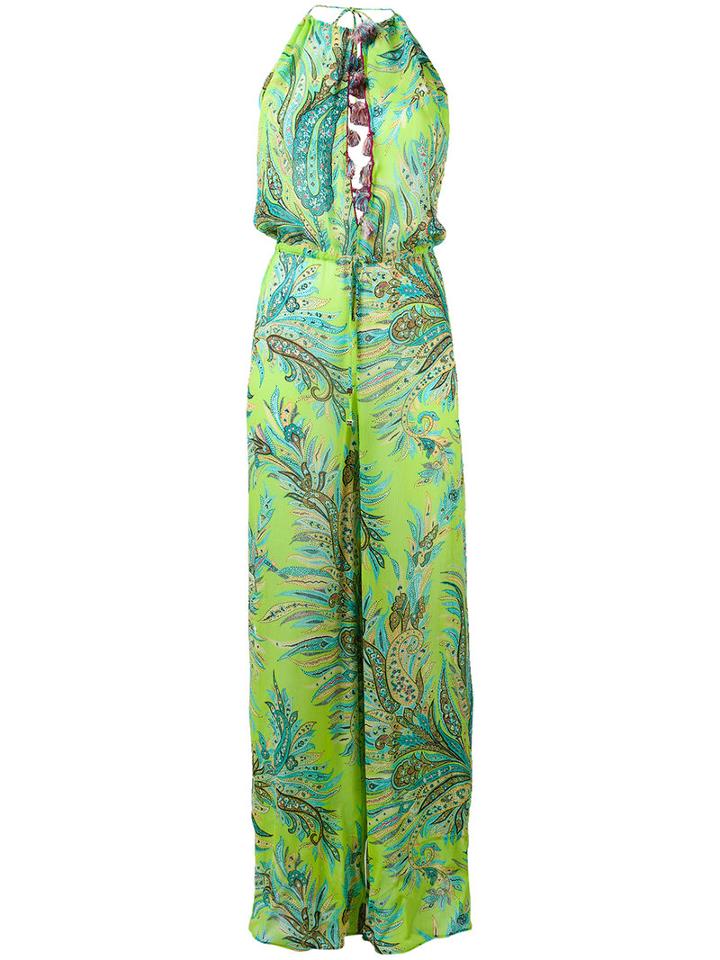 Etro Paisley Print Jumpsuit, Women's, Size: 42, Green, Viscose