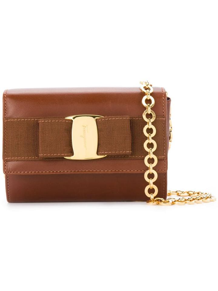 Salvatore Ferragamo Pre-owned Vara Bow Shoulder Bag - Brown