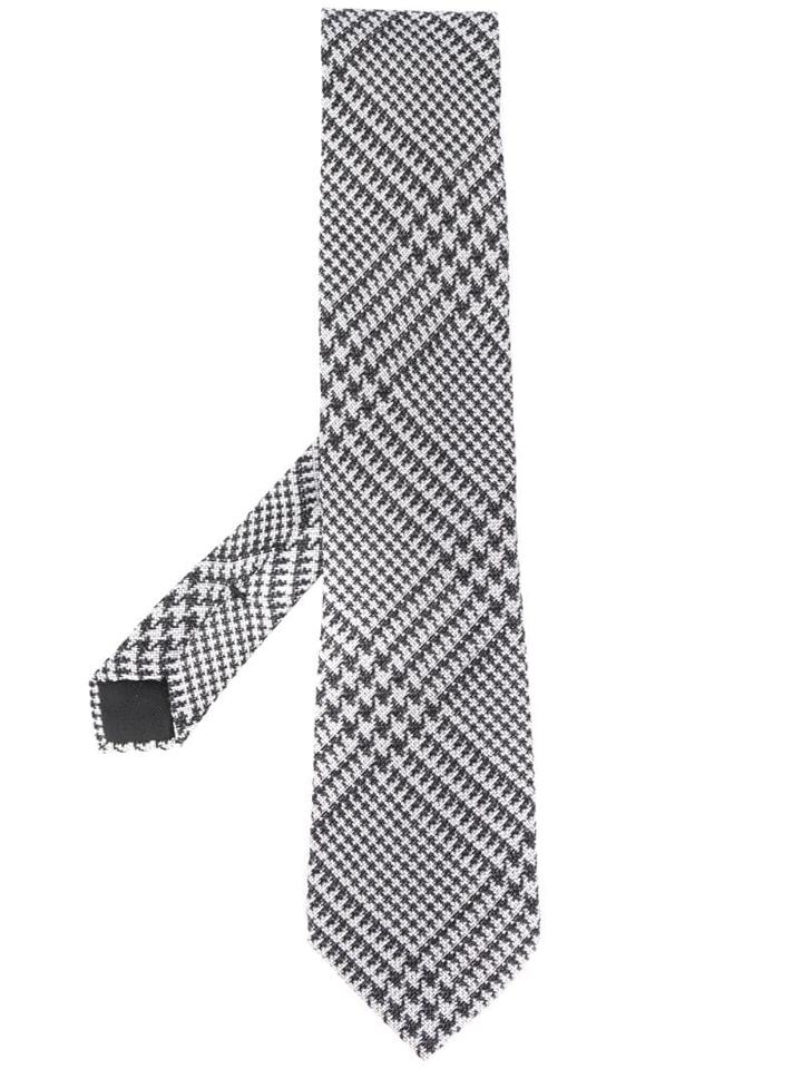 Tom Ford Houndstooth Print Tie - Black