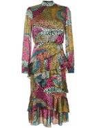 Saloni Isa Ruffle Dress - Multicolour