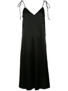 Le Ciel Bleu Wrap Slip Dress - Black