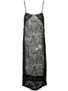 I'm Isola Marras Floral Print Lace Panel Shift Dress - Black