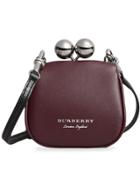 Burberry Mini Two-tone Leather Metal Frame Clutch Bag - Pink & Purple