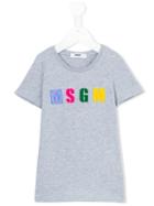 Msgm Kids - Logo Print T-shirt - Kids - Cotton - 12 Yrs, Girl's, Grey