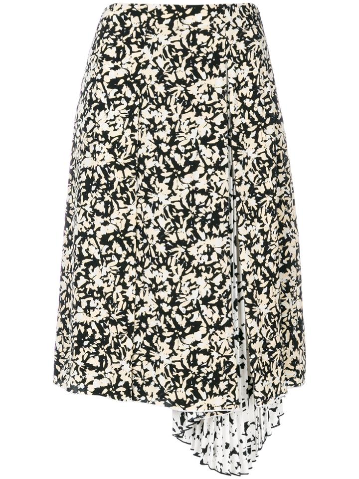 Proenza Schouler Pleated Floral Print Skirt - Black