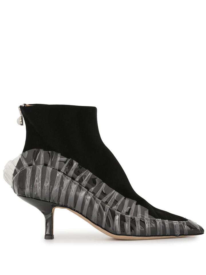 Midnight 00 Pointed Ruffle Boots - Black