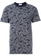 Maison Kitsuné All Over Print T-shirt, Men's, Size: L, Blue, Cotton