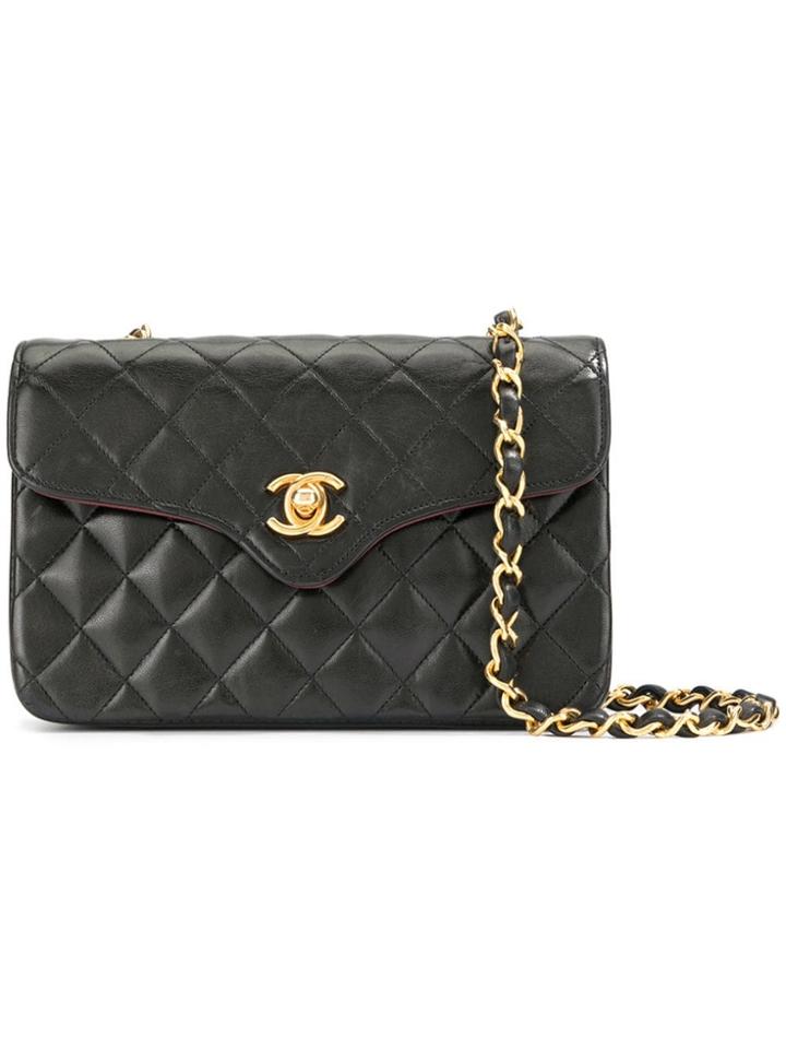 Chanel Vintage Turn-lock Mini Chain Bag - Black
