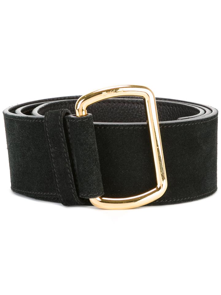 Loro Piana Large Belt, Women's, Size: 95, Black, Suede