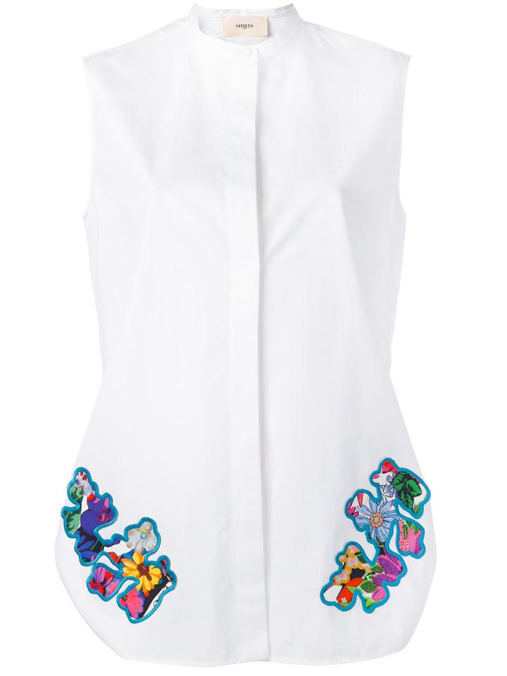 Ports 1961 - Floral Patch Shirt - Women - Cotton - 42, White, Cotton