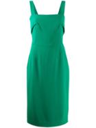 Dolce & Gabbana Dart-detail Square-neck Dress - Green