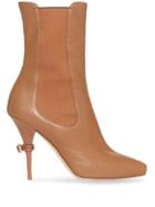 Burberry Leather Peep-toe Ankle Boots - Brown