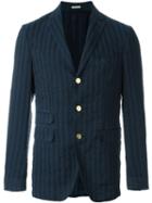 Massimo Alba Striped Blazer, Men's, Size: 52, Blue, Linen/flax/cotton/viscose