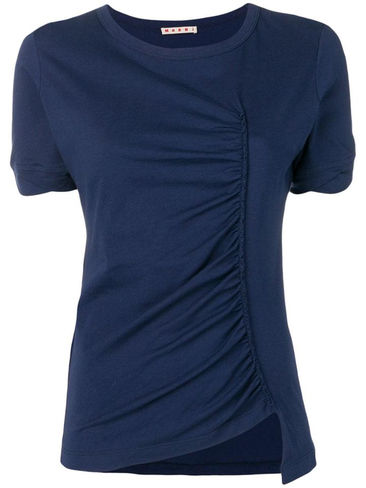 Marni Ruched Round Neck T-shirt - Blue