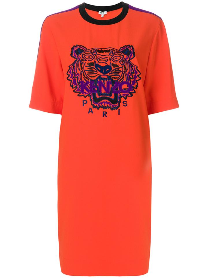 Kenzo Tiger Crepe Dress - Yellow & Orange