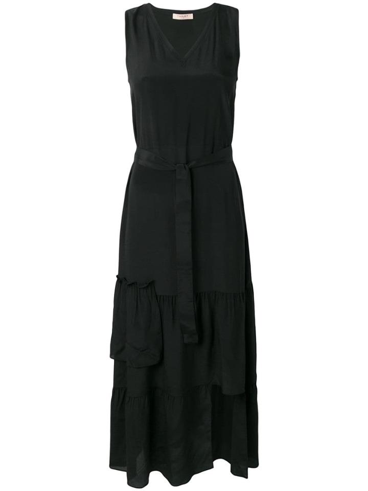 Twin-set Long Drape Dress - Black