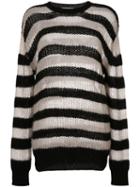 Mcq Alexander Mcqueen - Striped Roll Neck Jumper - Women - Polyamide/cashmere/wool/kid Mohair - L, Black, Polyamide/cashmere/wool/kid Mohair
