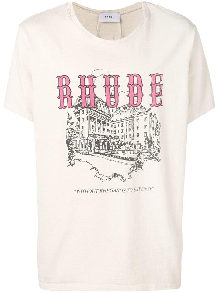 Rhude 'without Rhegards To Expense' T-shirt - Neutrals