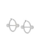 Jw Anderson Silver Disc Hoop Earrings - Grey
