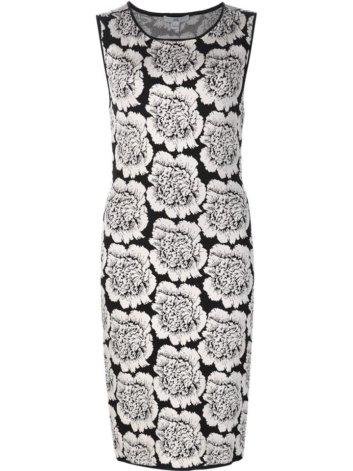 Zac Zac Posen Floral Print Dress, Women's, Size: Xl, White, Spandex/elastane/rayon