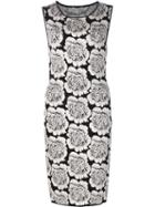 Zac Zac Posen Floral Print Dress, Women's, Size: Xl, White, Spandex/elastane/rayon